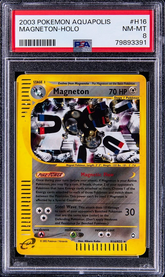 2003 Pokemon Aquapolis Rare Holofoil Magneton #H16 card image