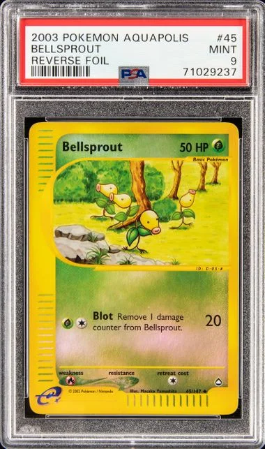 2003 Pokemon Aquapolis Reverse Foil Bellsprout #45 card image