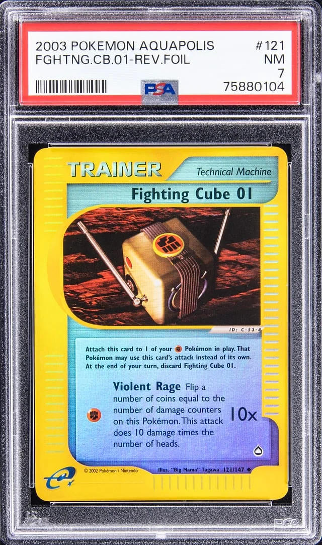 2003 Pokemon Aquapolis Reverse Foil Fighting Cube 01 #121 card image