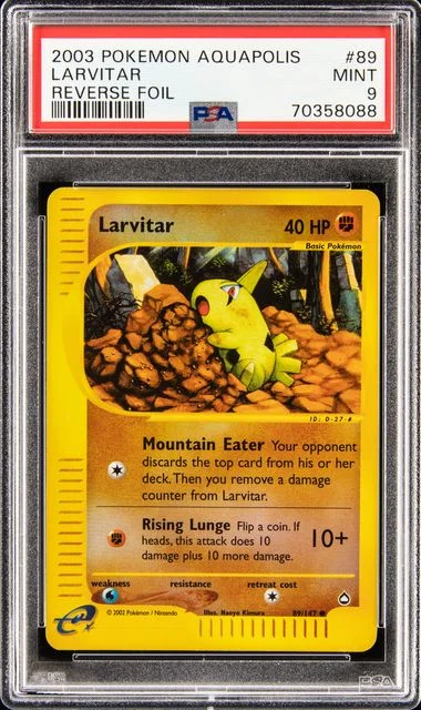 2003 Pokemon Aquapolis Reverse Foil Larvitar #89 card image