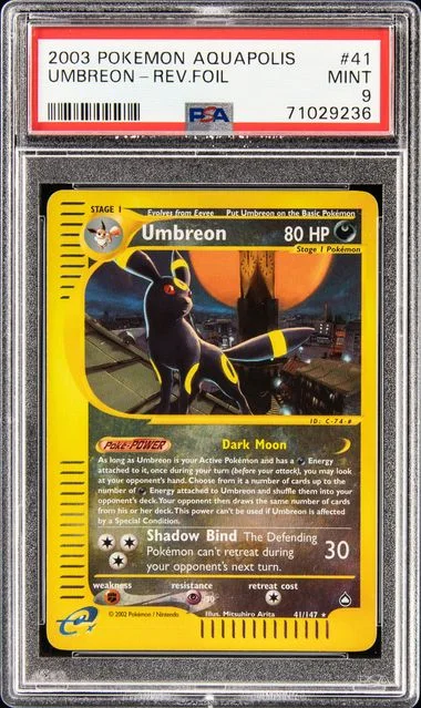 2003 Pokemon Aquapolis Reverse Foil Umbreon #41 card image