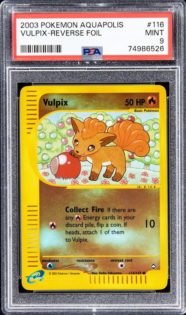 2003 Pokemon Aquapolis Reverse Foil Vulpix #116 card image
