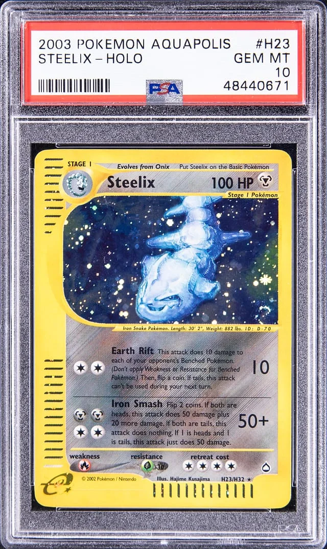 2003 Pokemon Aquapolis Steelix - Holo #H23 card image