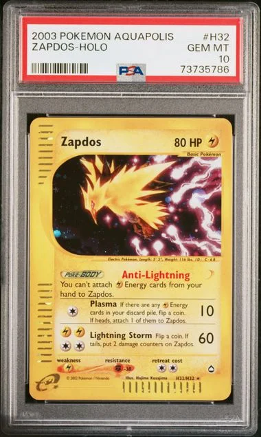 2003 Pokemon Aquapolis Zapdos-Holo #H32 card image
