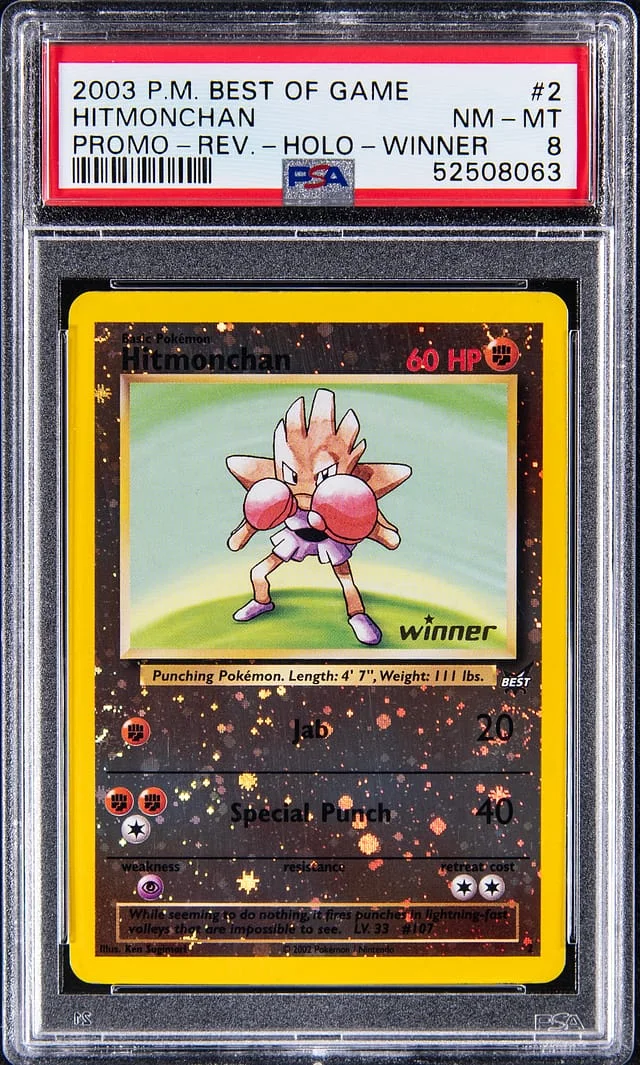 2003 Pokemon Best of Game Promo Reverse Holo Winner Hitmonchan #2 card image