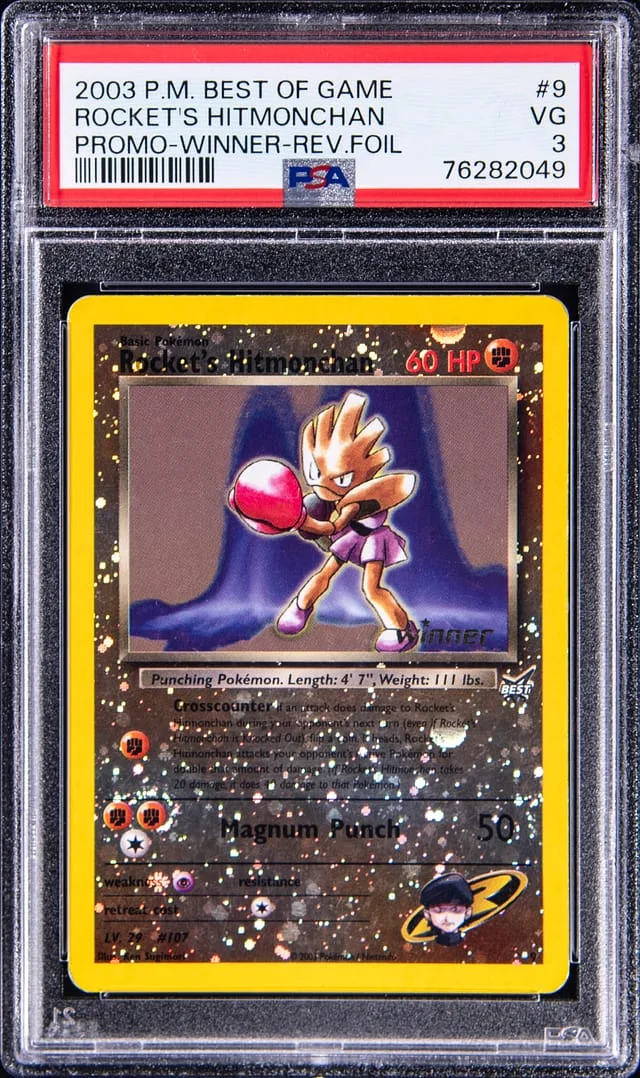 2003 Pokemon Best Of Game Promo Winner Rocket's Hitmonchan-Reverse #9 card image