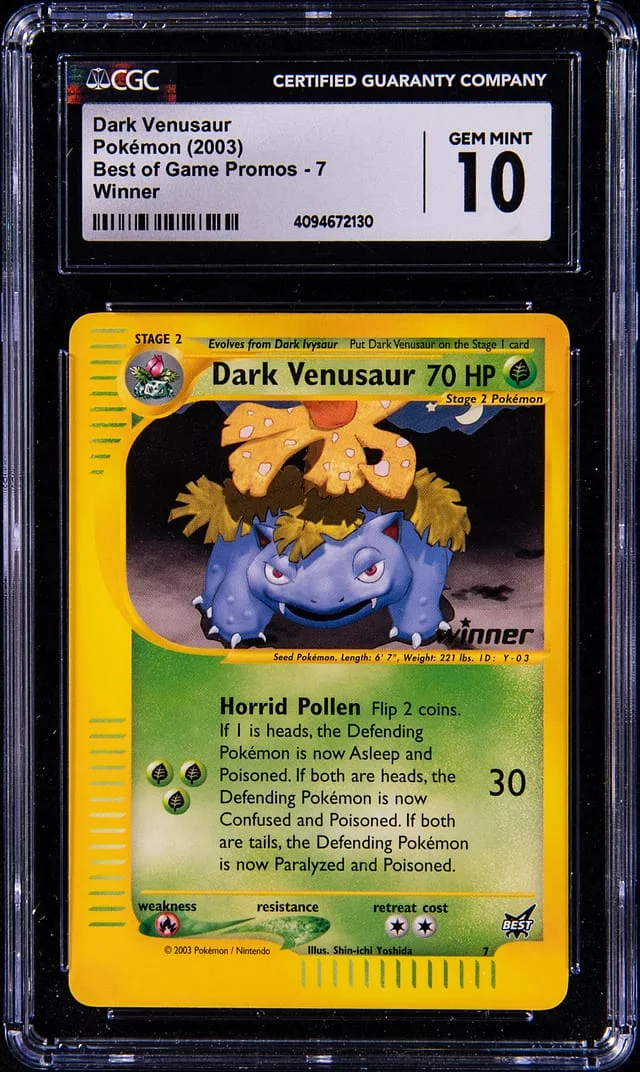 2003 Pokemon Best of Game Promos Winner Dark Venusaur #7 card image