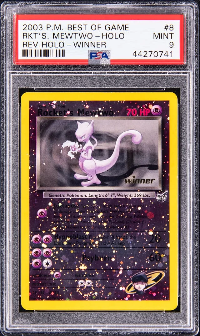2003 Pokemon Best of Game Winner Reverse Holofoil Rocket's Mewtwo #8 card image