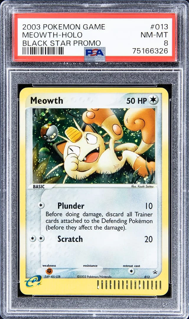 2003 Pokemon Black Star Promo Rare Holofoil Meowth #013 card image