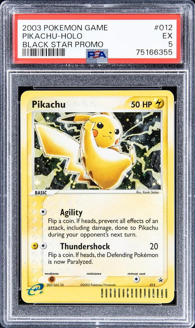 2003 Pokemon Black Star Promo Rare Holofoil Pikachu #012 card image