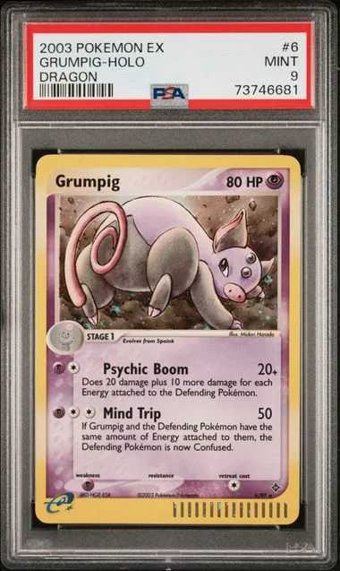2003 Pokemon EX Dragon Holofoil Grumpig #6 card image
