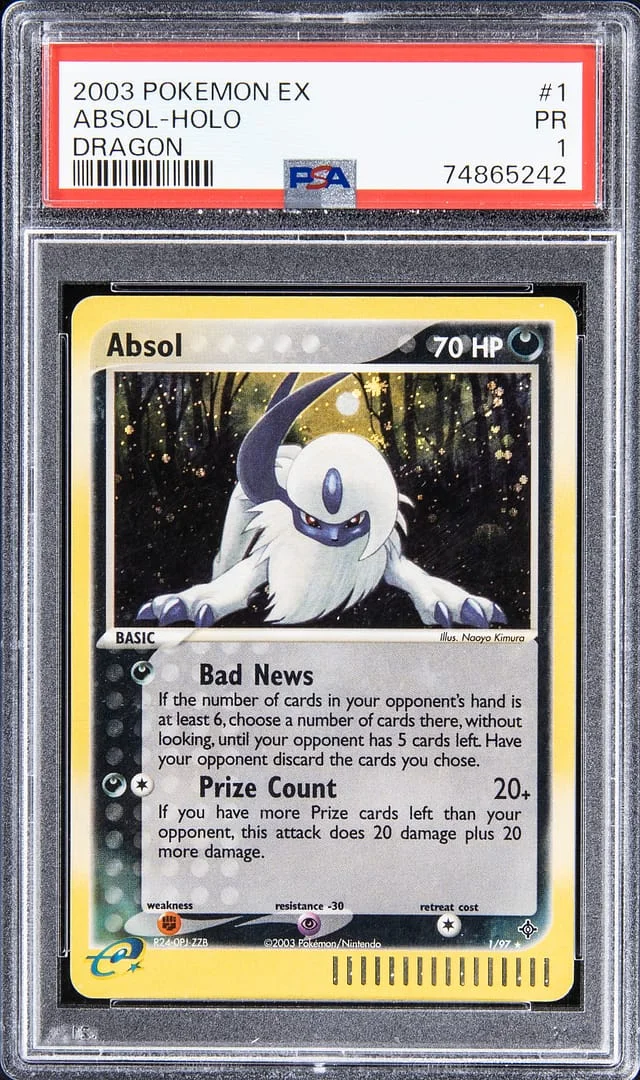 2003 Pokemon EX Dragon Rare Holofoil Absol #1 card image