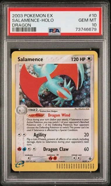 2003 Pokemon EX Dragon Rare Holofoil Salamence #10 card image
