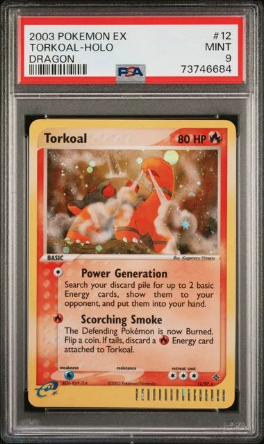 2003 Pokemon EX Dragon Rare Holofoil Torkoal #12 card image