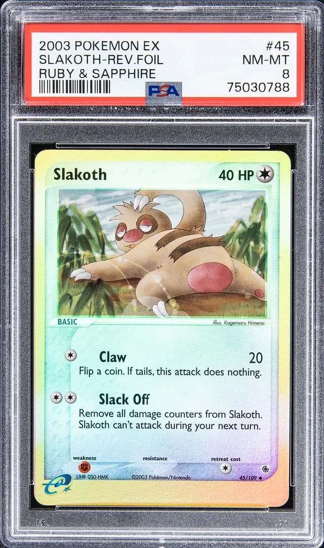 2003 Pokemon EX Reverse Foil - Ruby & Sapphire Slakoth #45 card image