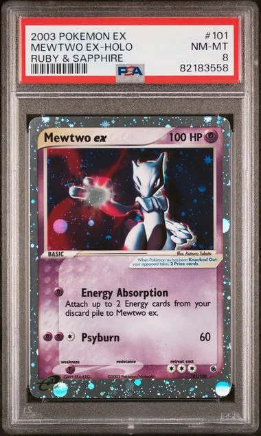 2003 Pokemon EX Ruby and Sapphire Rare Holofoil Mewtwo ex #101 card image