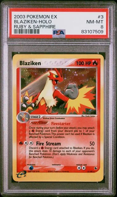 2003 Pokemon Ex Ruby & Sapphire Blaziken-Holo #3 card image
