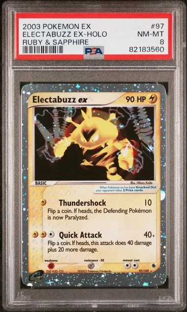 2003 Pokemon Ex Ruby & Sapphire Electabuzz Ex-Holo #97 card image