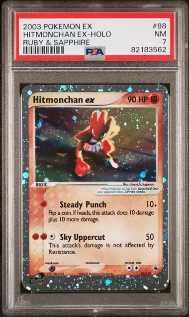 2003 Pokemon Ex Ruby & Sapphire Hitmonchan Ex-Holo #98 card image