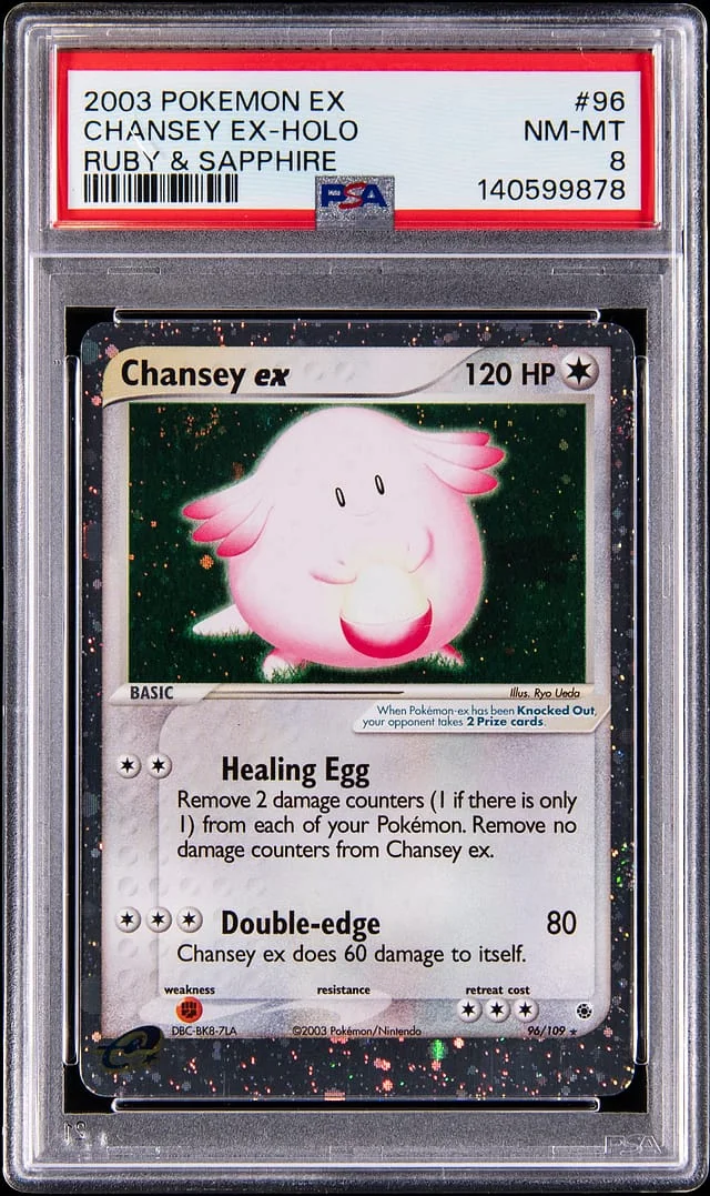 2003 Pokemon ex Ruby & Sapphire Holo Chansey ex #96 card image