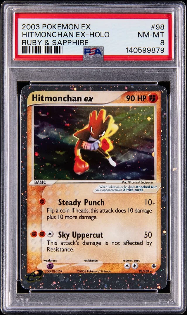 2003 Pokemon ex Ruby & Sapphire Holo Hitmonchan ex #98 card image