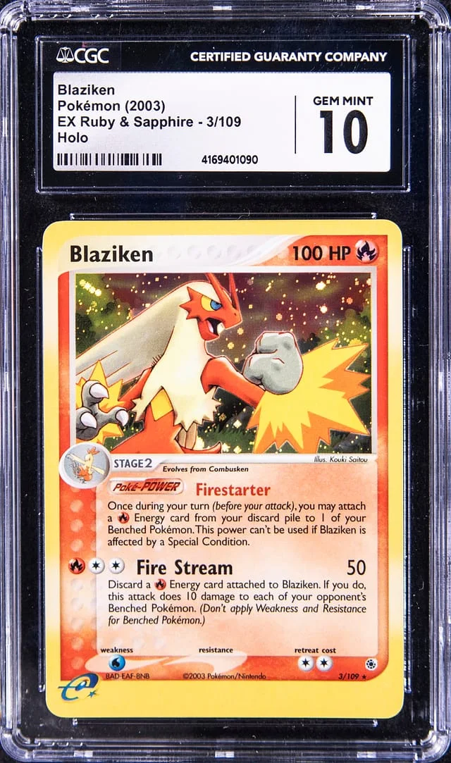 2003 Pokemon EX Ruby & Sapphire Rare Holofoil Blaziken #3 card image