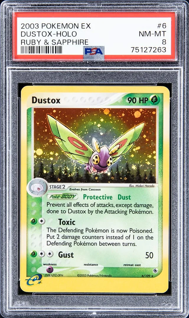 2003 Pokemon EX Ruby & Sapphire Rare Holofoil Dustox #6 card image
