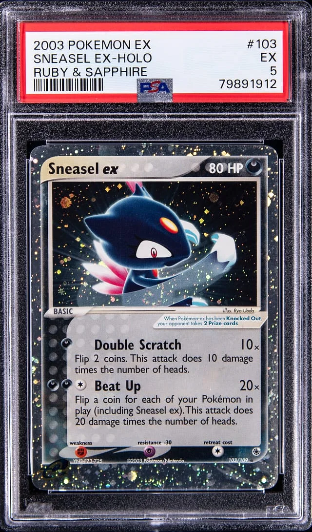 2003 Pokemon Ex Ruby & Sapphire Sneasel Ex-Holo #103 card image