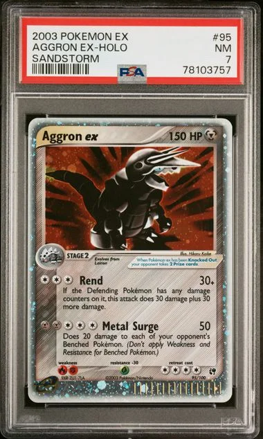 2003 Pokemon Ex Sandstorm Aggron Ex-Holo #95 card image