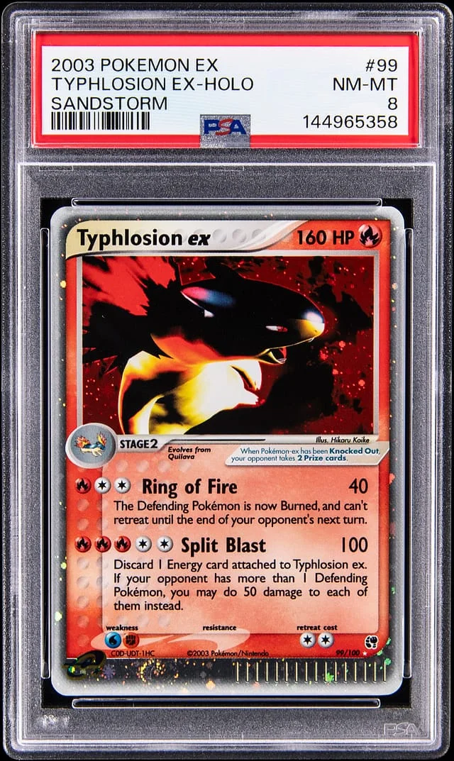 2003 Pokemon EX Sandstorm Holo Typhlosion EX #99 card image