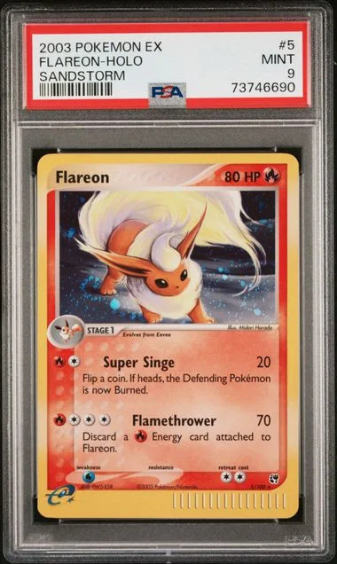 2003 Pokemon EX Sandstorm Holofoil Flareon #5 card image