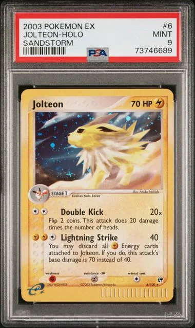 2003 Pokemon EX Sandstorm Holofoil Jolteon #6 card image
