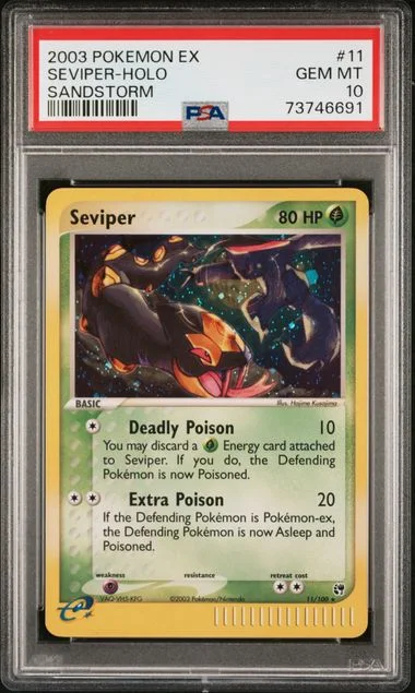2003 Pokemon EX Sandstorm Holofoil Seviper #11 card image