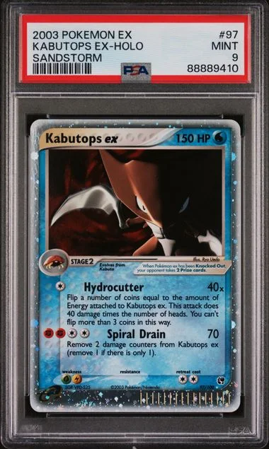 2003 Pokemon Ex Sandstorm Kabutops Ex-Holo #97 card image