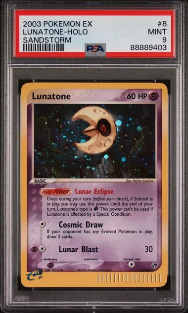 2003 Pokemon Ex Sandstorm Lunatone-Holo #8 card image