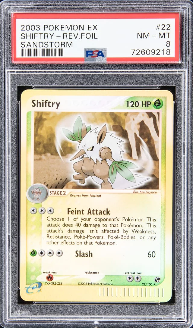 2003 Pokemon EX Sandstorm - Reverse Foil Shiftry #22 card image
