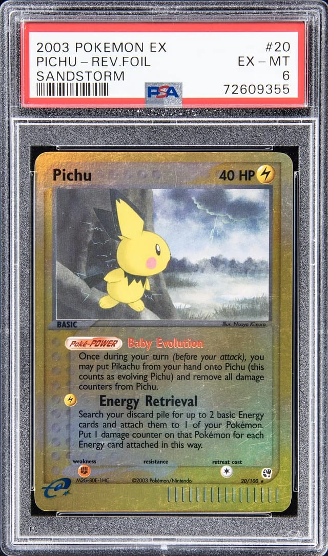 2003 Pokemon EX Sandstrom - Reverse Foil Pichu #20 card image