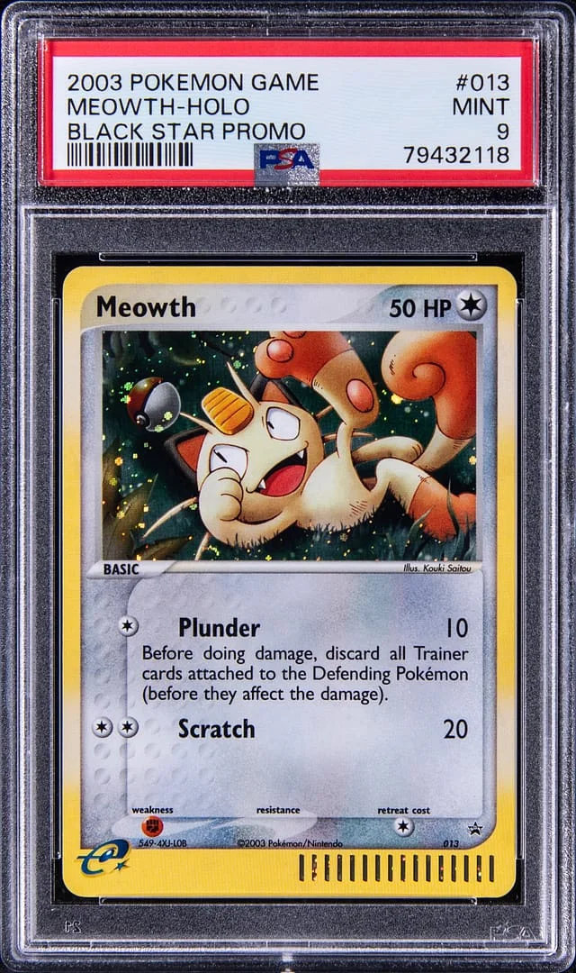 2003 Pokemon Game Black Star Promo Rare Holofoil Meowth #013 card image