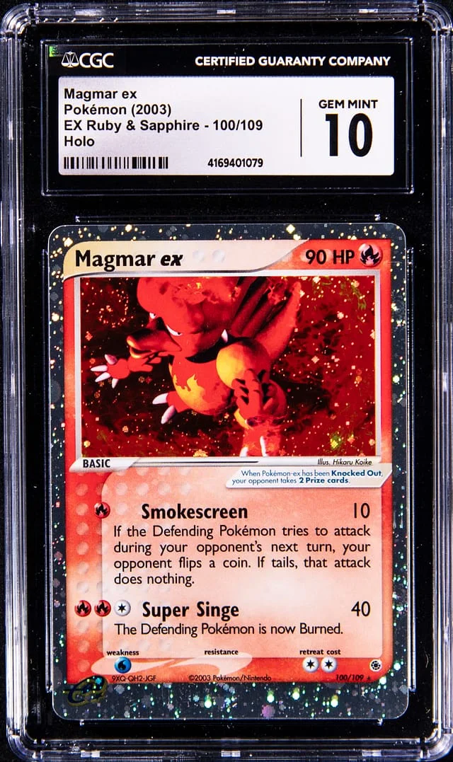 2003 Pokemon Holofoil - EX Ruby & Sapphire Magmar EX #100 card image