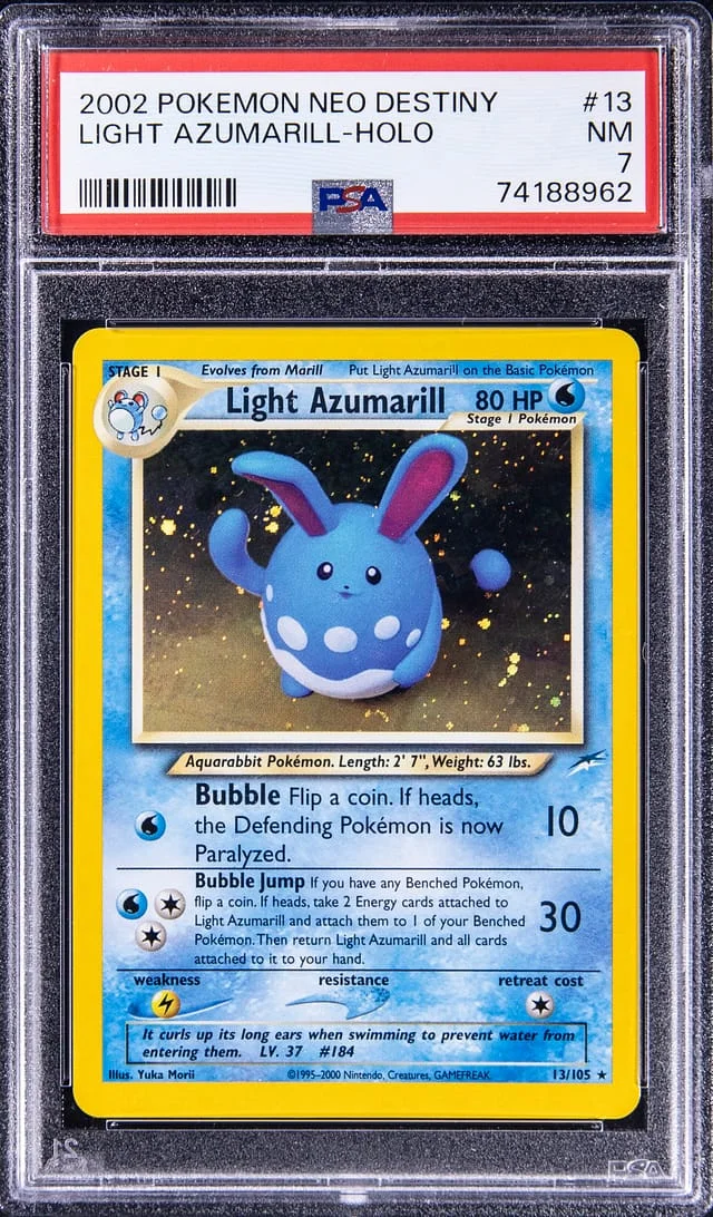 2003 Pokemon Neo Destiny Rare Holofoil Light Azumarill #13 card image