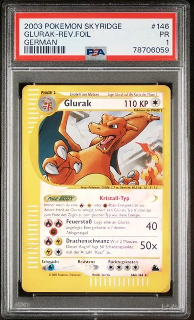 2003 Pokemon Skyridge German Glurak-Reverse #146 card image