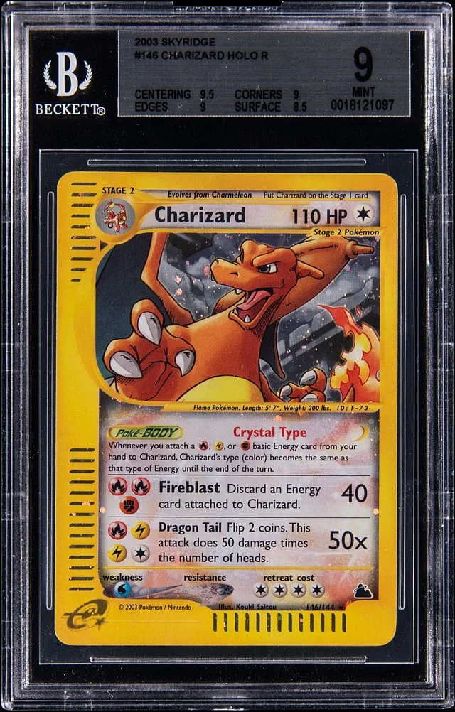 2003 Pokemon Skyridge Holo Crystal Charizard #146 card image