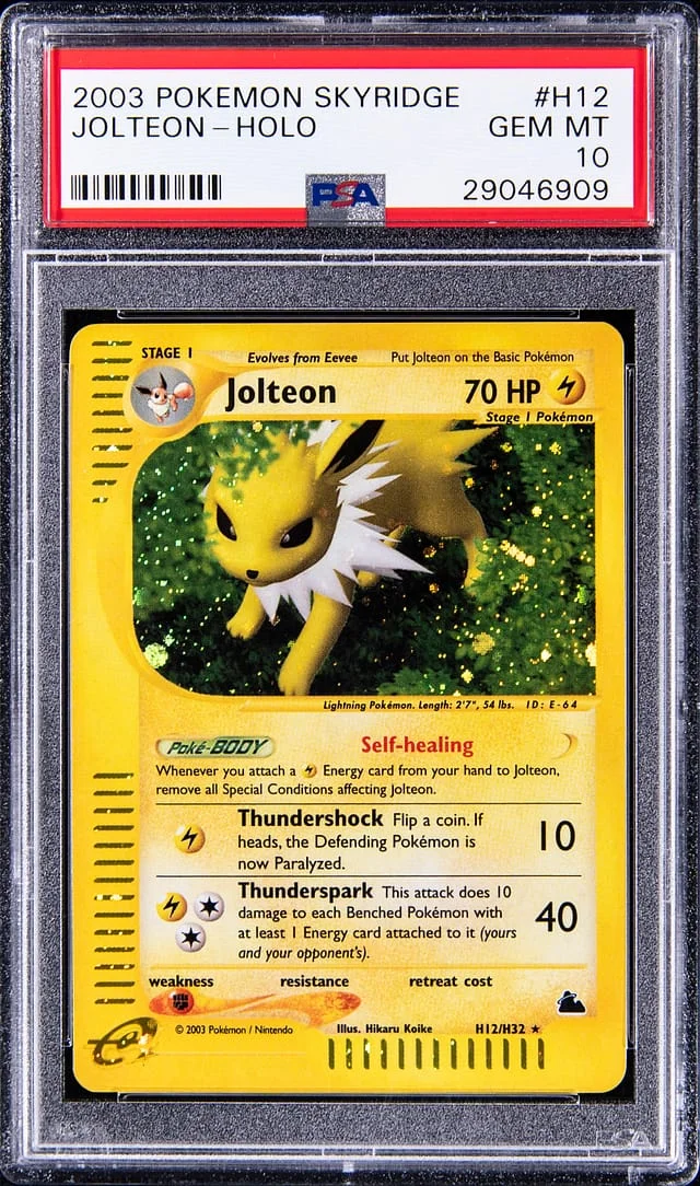 2003 Pokemon Skyridge Holo Jolteon #H12 card image