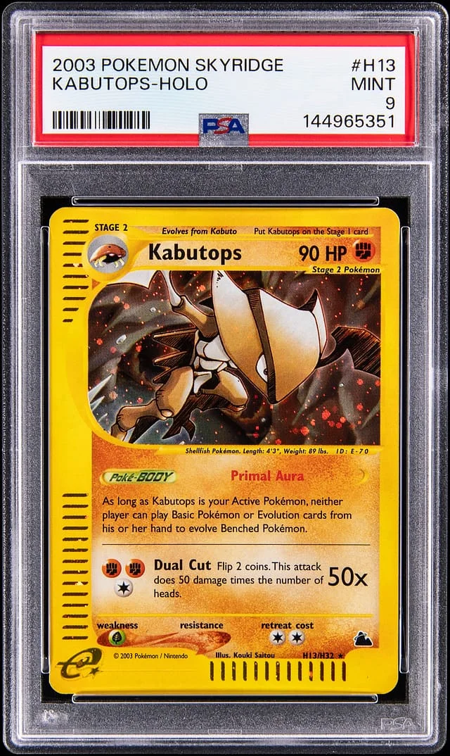 2003 Pokemon Skyridge Holo Kabutops #H13 card image