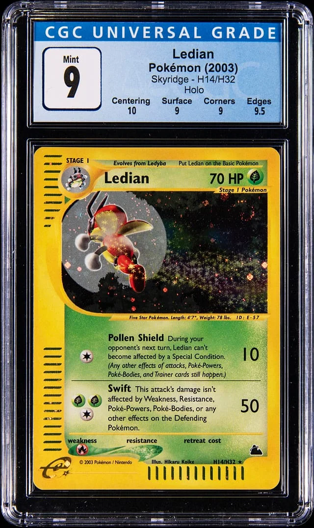 2003 Pokemon Skyridge Holo Ledian #H14 card image