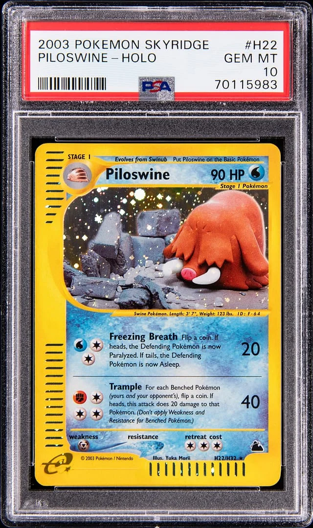2003 Pokemon Skyridge Holo Piloswine #H22 card image