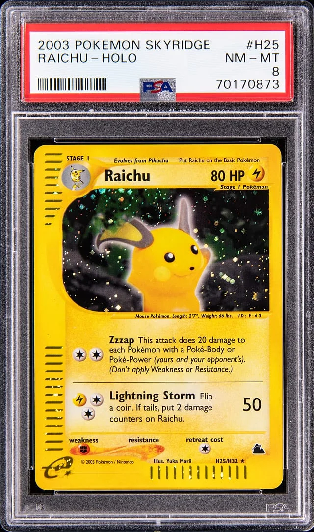 2003 Pokemon Skyridge Holo Raichu #H25 card image