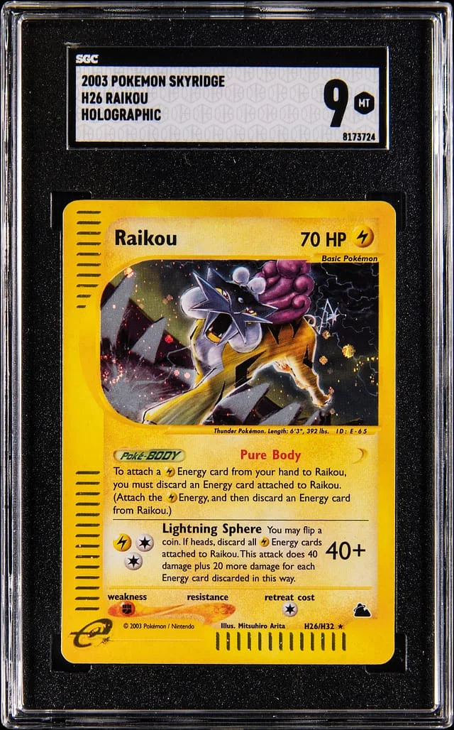 2003 Pokemon Skyridge Holo Raikou #H26 card image