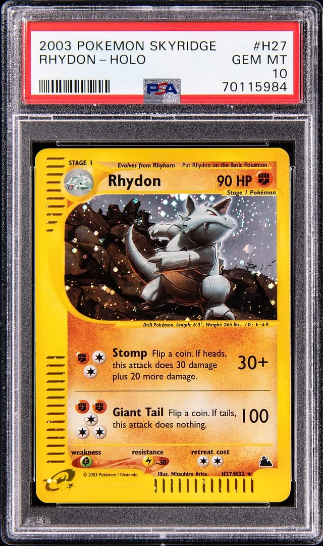 2003 Pokemon Skyridge Holo Rhydon #H27 card image