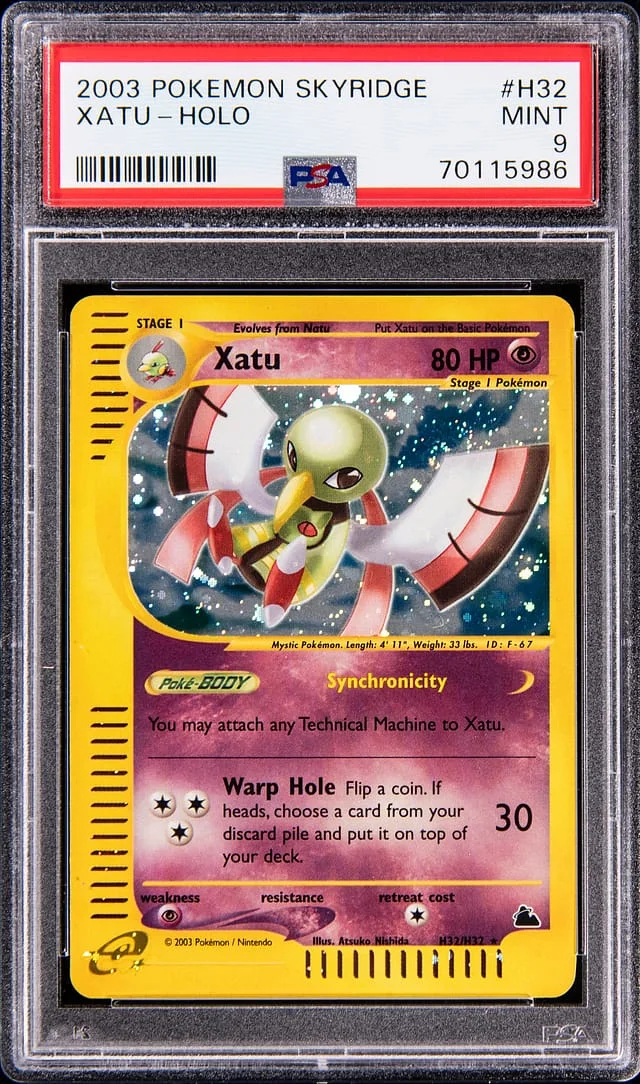2003 Pokemon Skyridge Holo Xatu #H32 card image